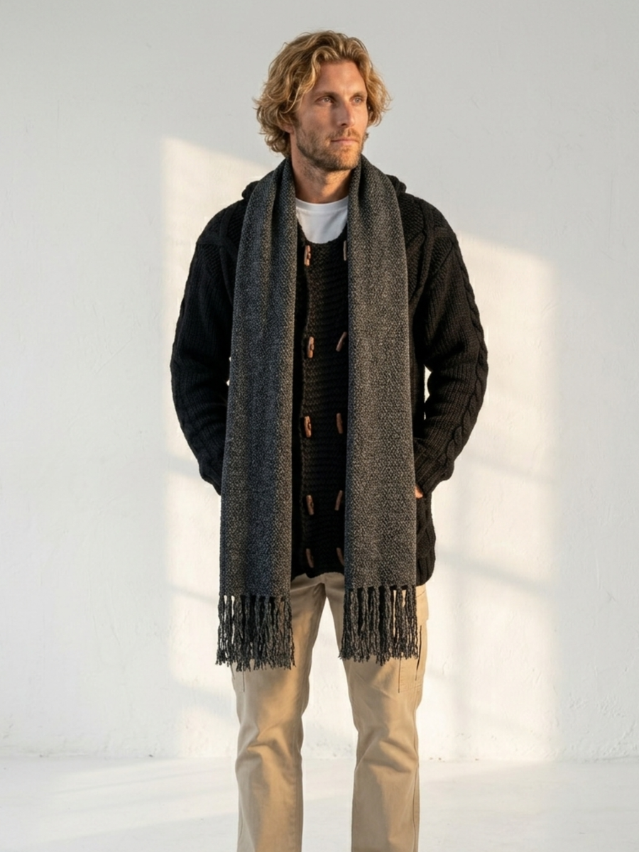 BUFANDA DE LANA DE ALPACA GRIS MARENGO
