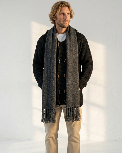 BUFANDA DE LANA DE ALPACA GRIS MARENGO