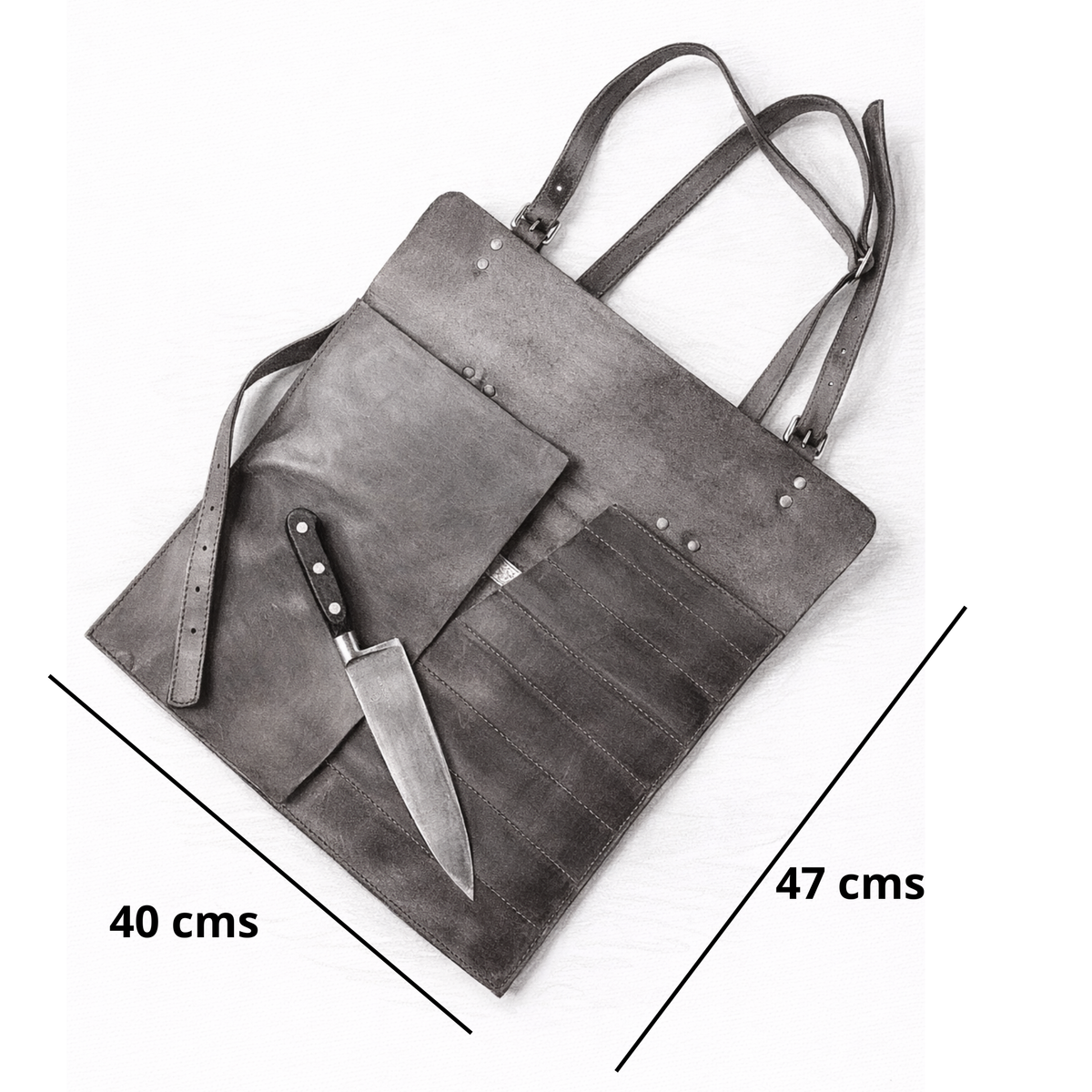 PORTA CUCHILLOS PARRILLEROS DE CUERO FULL GRAIN PREMIUM