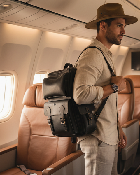 MOCHILA DE CUERO PREMIUM NEGRO EXPEDITION