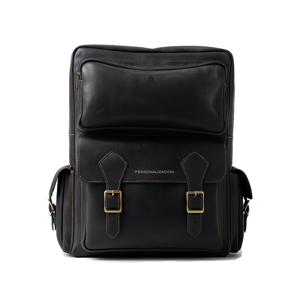 MOCHILA DE CUERO PREMIUM NEGRO EXPEDITION