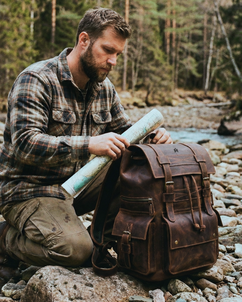 MOCHILA DE CUERO GENUINO PREMIUM MONTANA