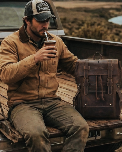 MOCHILA DE CUERO GENUINO PREMIUM MONTANA