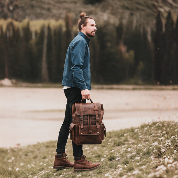 MOCHILA DE CUERO GENUINO PREMIUM MONTANA