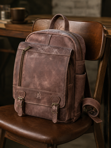 MOCHILA DE CUERO OLD SCHOOL