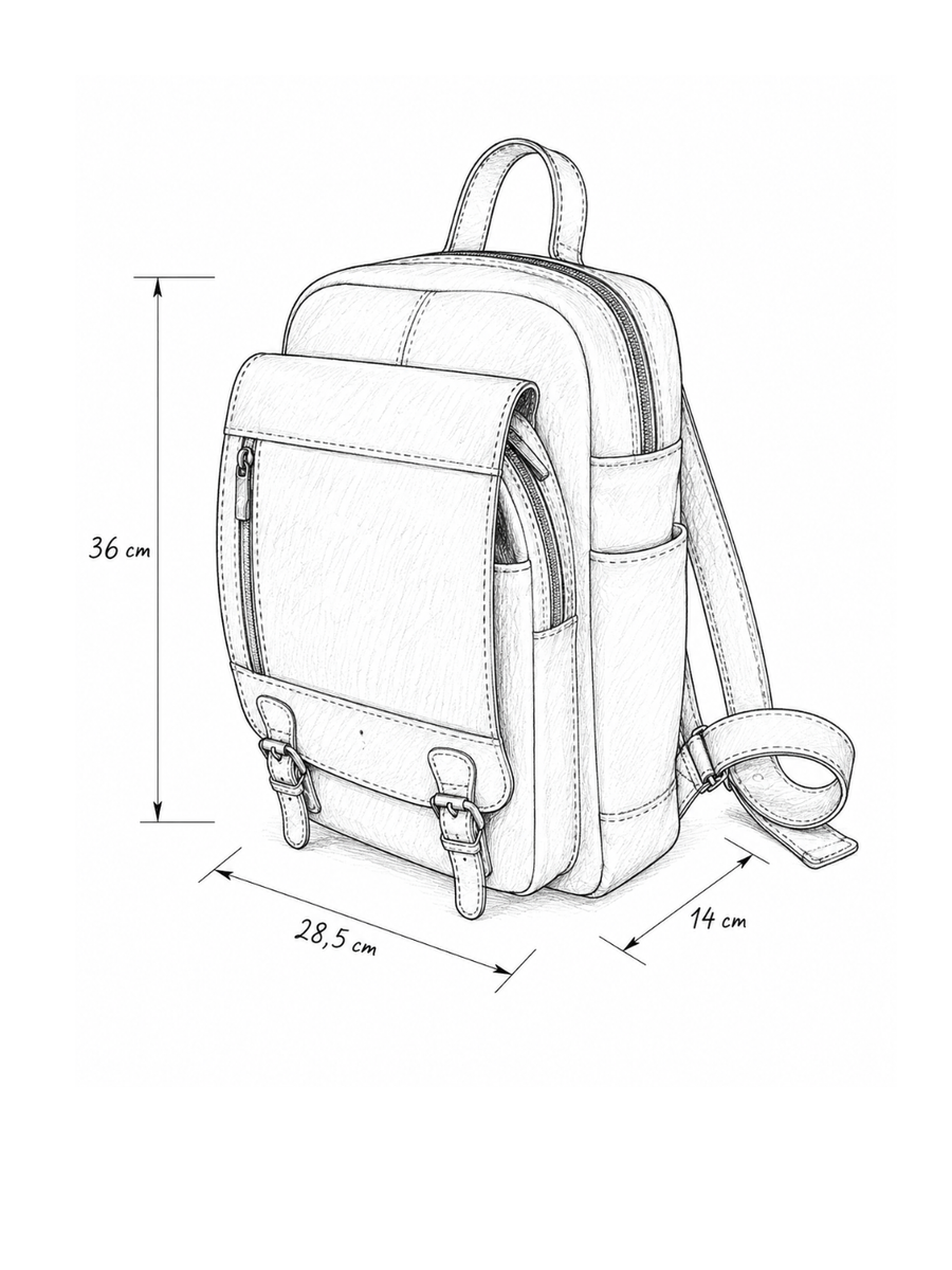 MOCHILA DE CUERO OLD SCHOOL