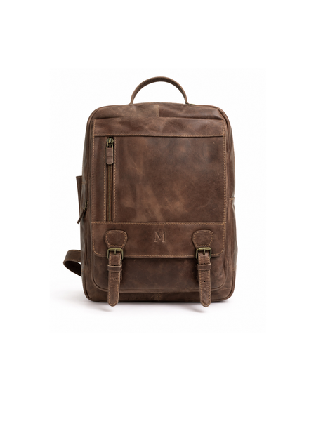 MOCHILA DE CUERO OLD SCHOOL