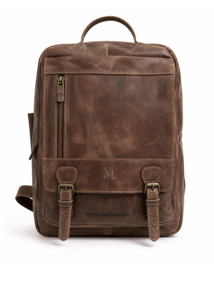 MOCHILA DE CUERO OLD SCHOOL