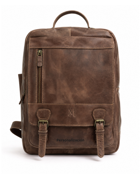MOCHILA DE CUERO OLD SCHOOL