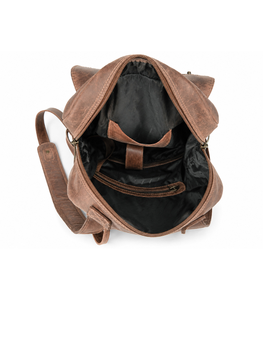 MOCHILA DE CUERO OLD SCHOOL