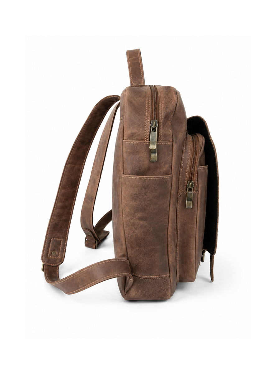 MOCHILA DE CUERO OLD SCHOOL