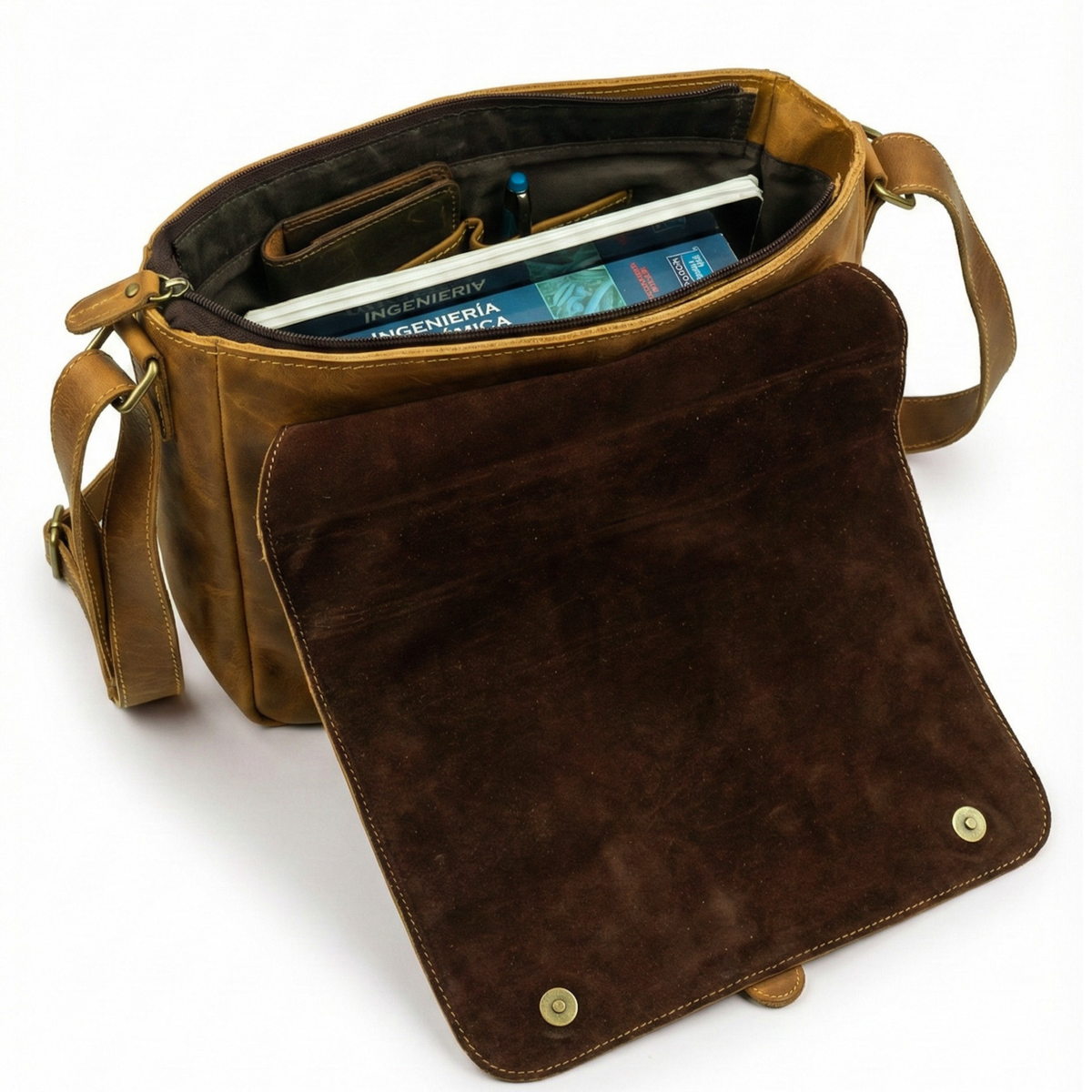 MORRAL DE CUERO GENUINO PREMIUM DUBLIN