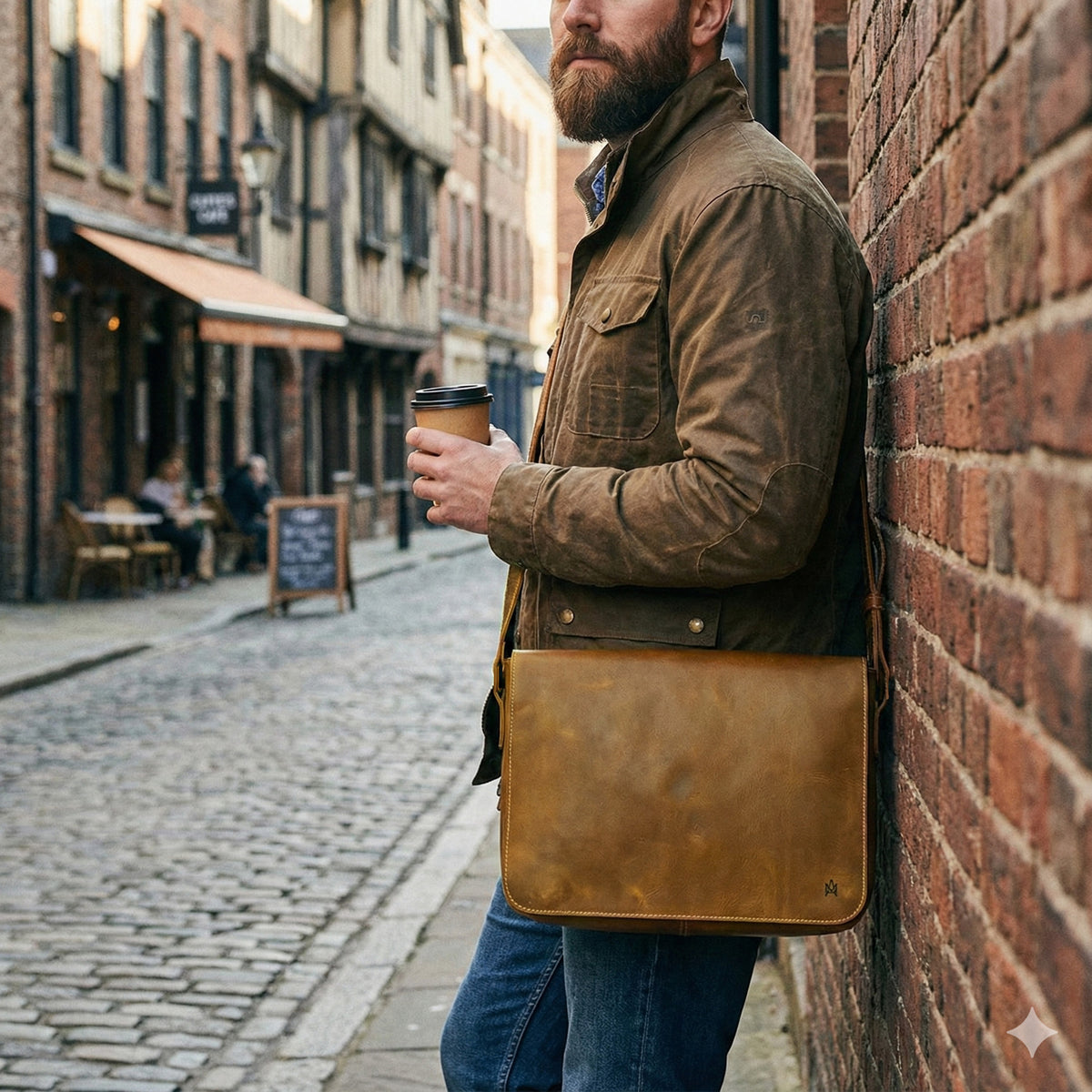 MORRAL DE CUERO GENUINO PREMIUM DUBLIN