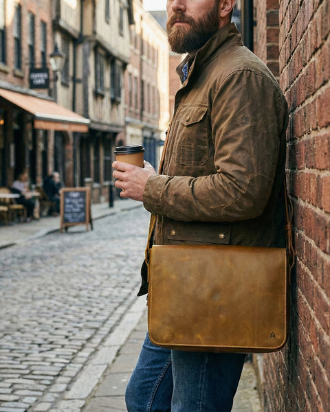 MORRAL DE CUERO GENUINO PREMIUM DUBLIN