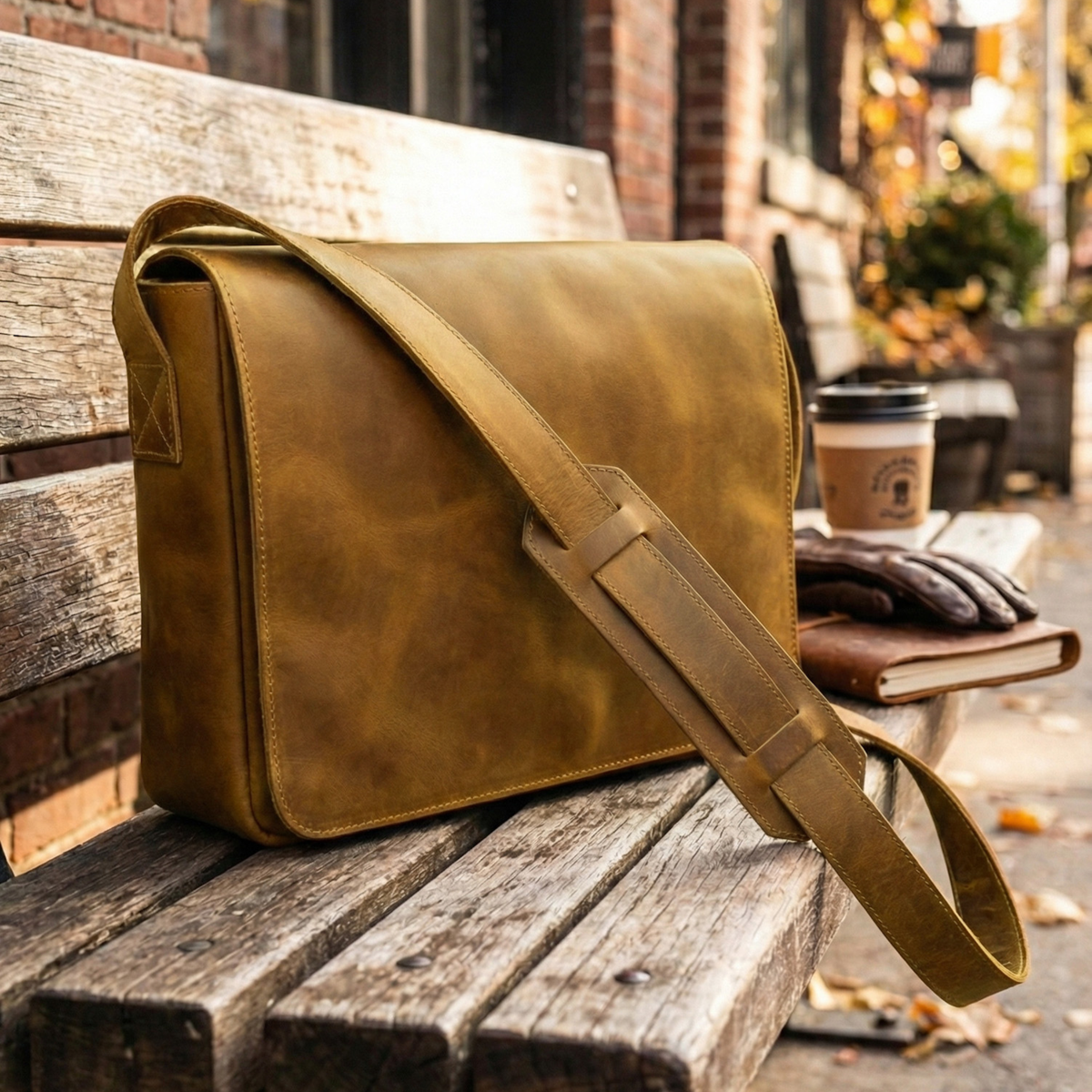 MORRAL DE CUERO GENUINO PREMIUM DUBLIN