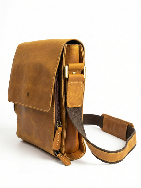 MORRAL CUERO GENUINO PARA HOMBRE PRAGA