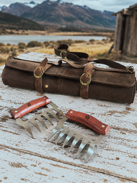 PACK PORTACUCHILLO DE CUERO + GARRAS DE ACERO