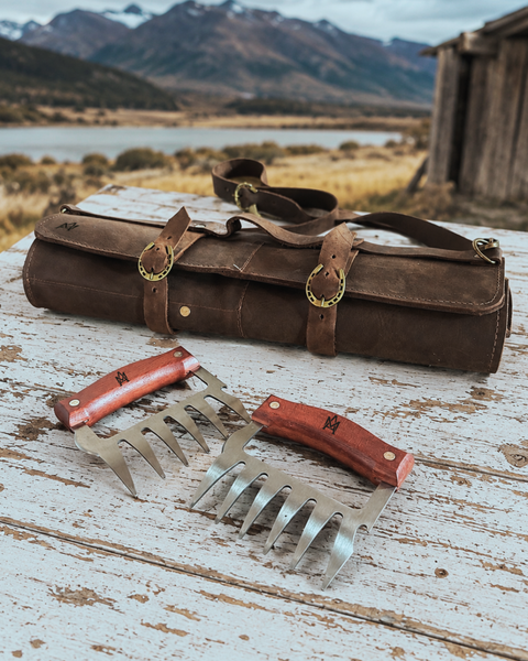 PACK PORTACUCHILLO DE CUERO + GARRAS DE ACERO