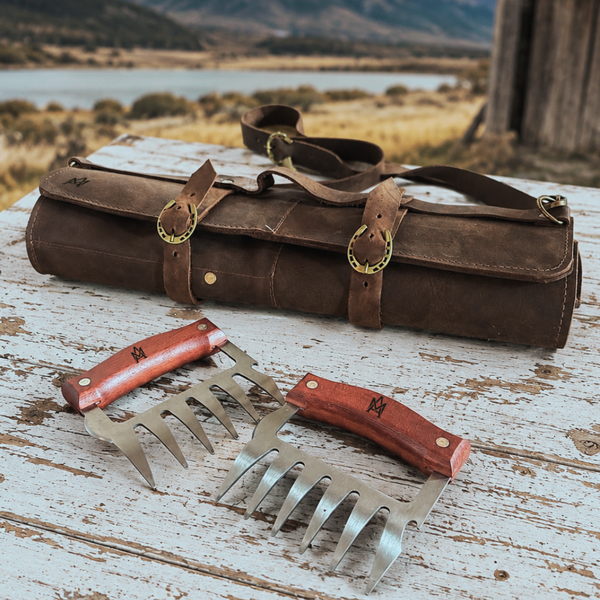 PACK PORTACUCHILLO DE CUERO + GARRAS DE ACERO