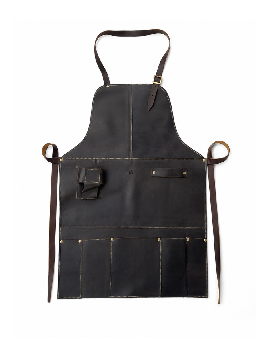 PECHERA ASADOR CUERO PORTA BOTELLA
