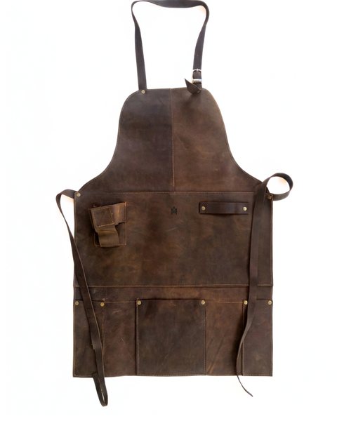 PECHERA ASADOR CUERO PORTA BOTELLA