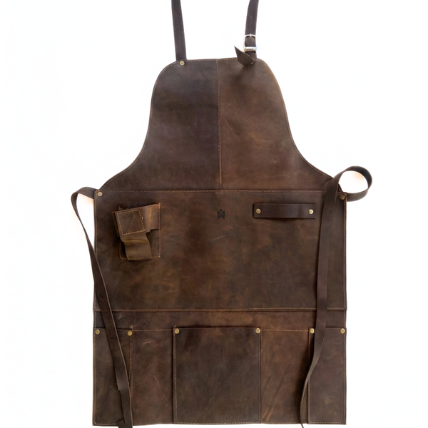 PECHERA ASADOR CUERO PORTA BOTELLA