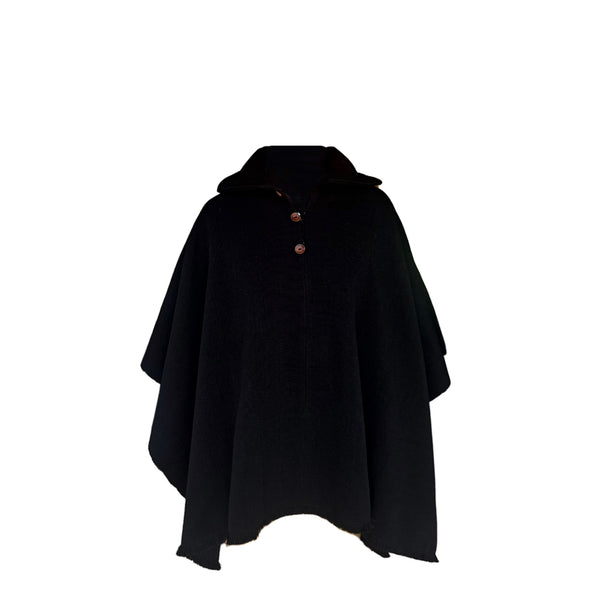 PONCHO DE ALPACA HOMBRE CASTILLA NEGRO