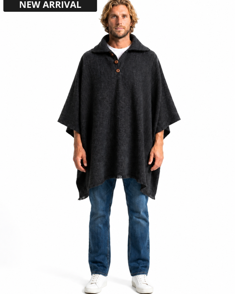 PONCHO LANA ALPACA CASTILLA GRIS MARENGO