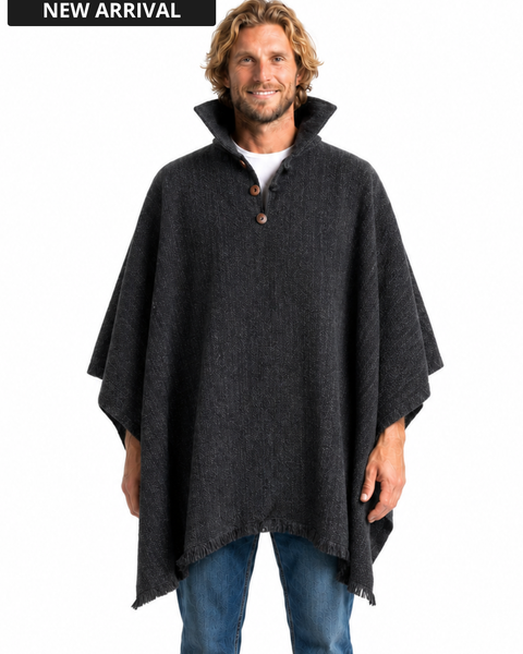 PONCHO LANA ALPACA CASTILLA GRIS MARENGO