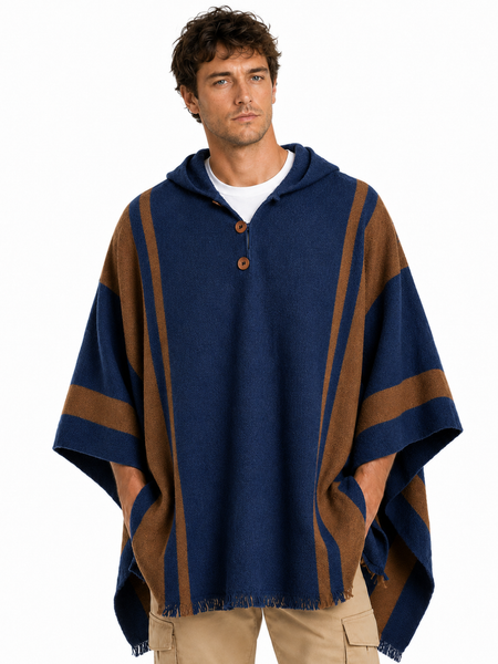 PONCHO ALPACA JEANS-CAFÉ