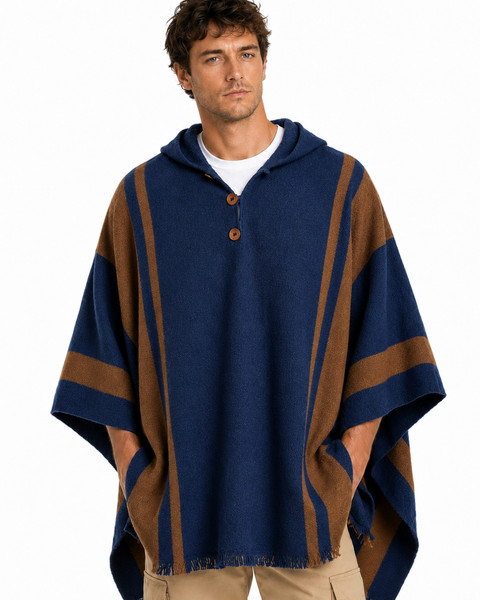 PONCHO ALPACA JEANS-CAFÉ