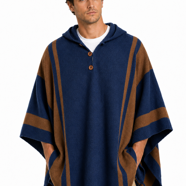 PONCHO ALPACA JEANS-CAFÉ