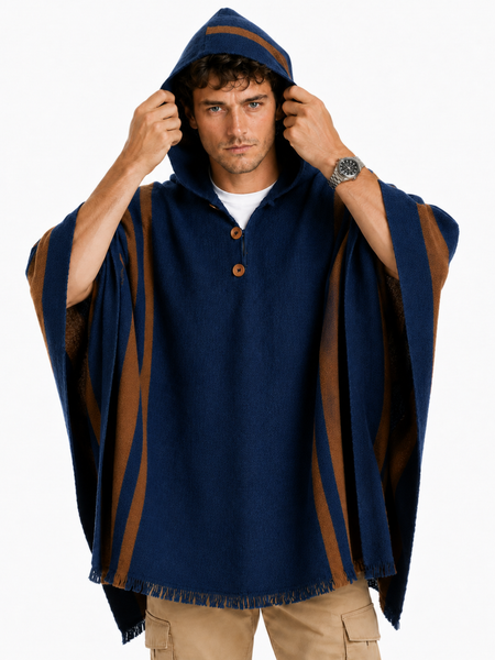 PONCHO ALPACA JEANS-CAFÉ