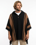 PONCHO ALPACA NEGRO-CAFÉ CON CAPUCHA