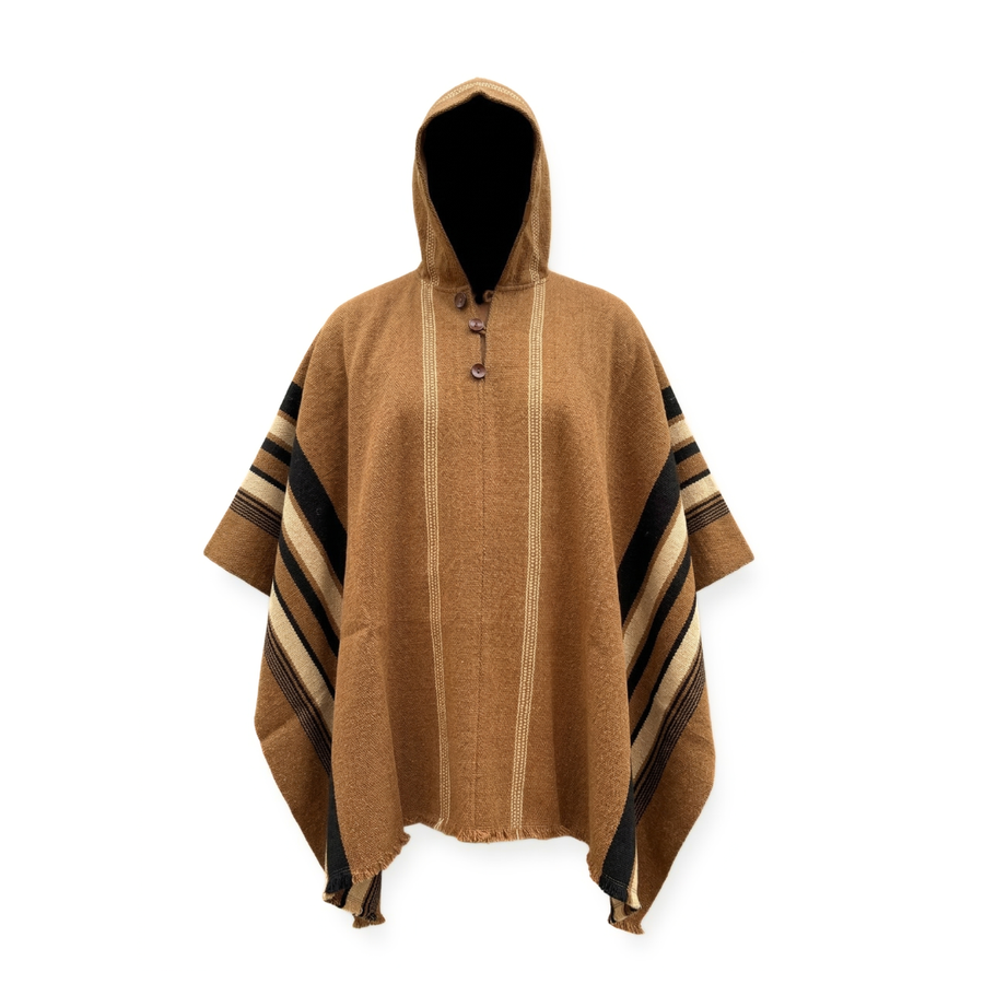 PONCHO DE LANA ALPACA RUSTICO CAFE