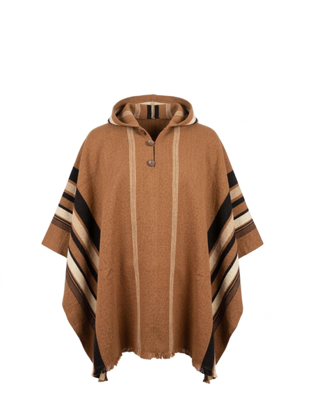 PONCHO DE LANA ALPACA RUSTICO CAFE
