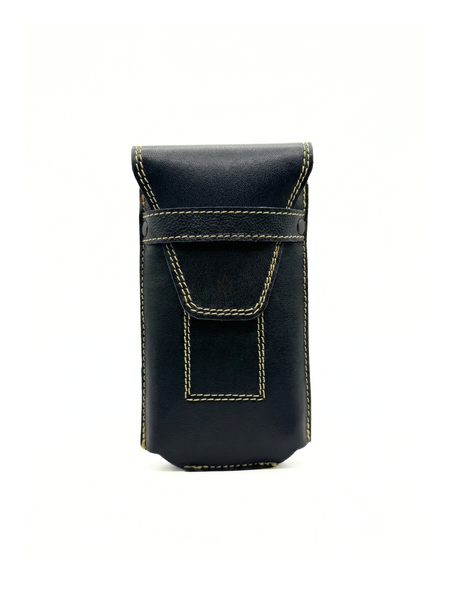 PACK GORRA RACER + PORTA CELULAR DE CUERO + PETACA ACERO INOXIDABLE