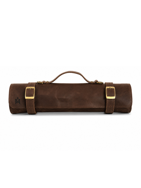 PORTA CUCHILLOS PARRILLEROS DE CUERO FULL GRAIN PREMIUM MORO