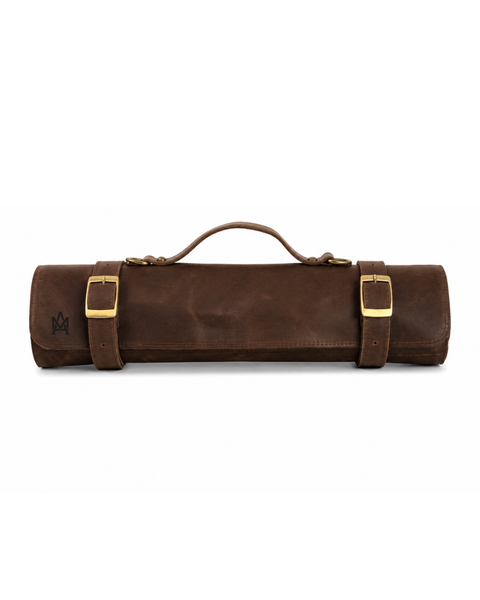 PORTA CUCHILLOS PARRILLEROS DE CUERO FULL GRAIN PREMIUM MORO