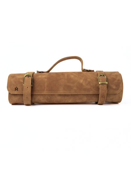 PORTA CUCHILLOS PARRILLEROS DE CUERO FULL GRAIN PREMIUM BEIGE