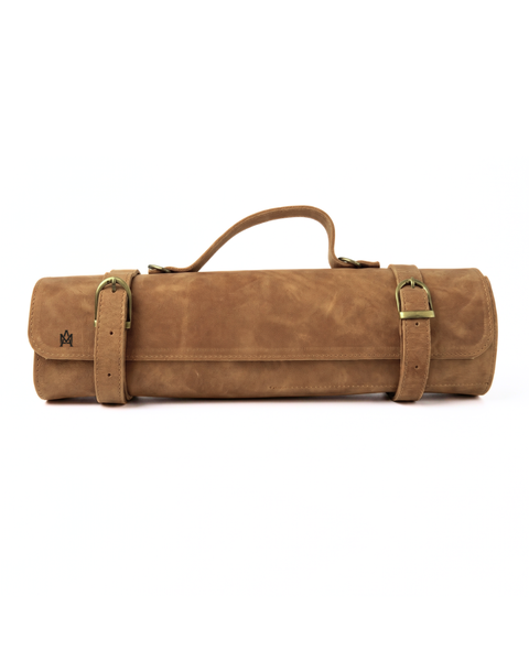PORTA CUCHILLOS PARRILLEROS DE CUERO FULL GRAIN PREMIUM BEIGE