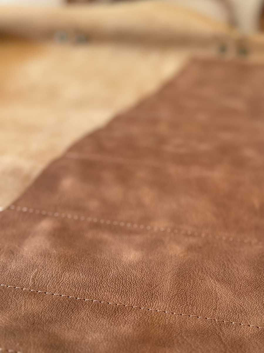 PORTA CUCHILLOS PARRILLEROS DE CUERO FULL GRAIN PREMIUM BEIGE