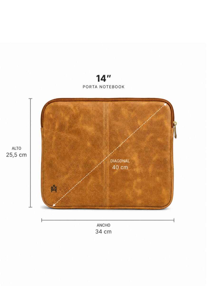 FUNDA DE CUERO PARA NOTEBOOK ACOLCHADA | 14" y 15,6"