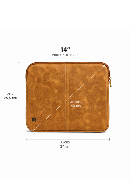FUNDA DE CUERO PARA NOTEBOOK ACOLCHADA | 14" y 15,6"