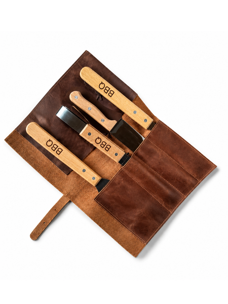 ESTUCHE CUERO CON SET PARRILLERO - CORPORATIVO