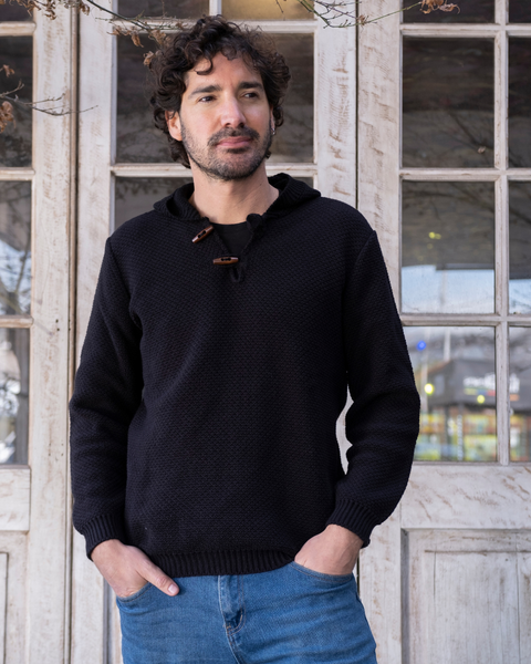 CHALECO NEGRO DE LANA NATURAL SKYE