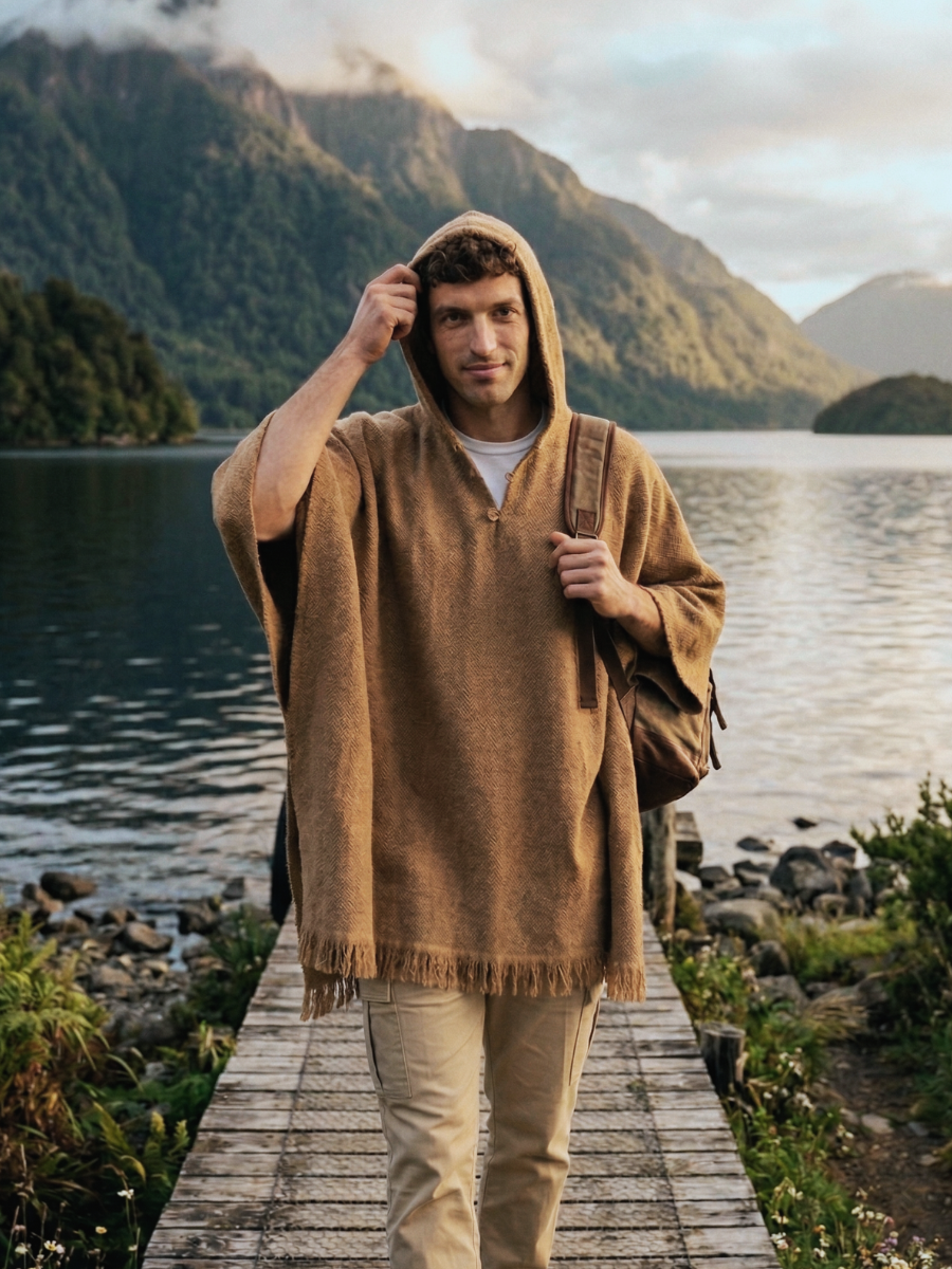 PONCHO DE ALPACA CAMEL