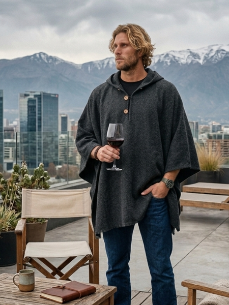 PONCHO ALPACA GRIS MARENGO