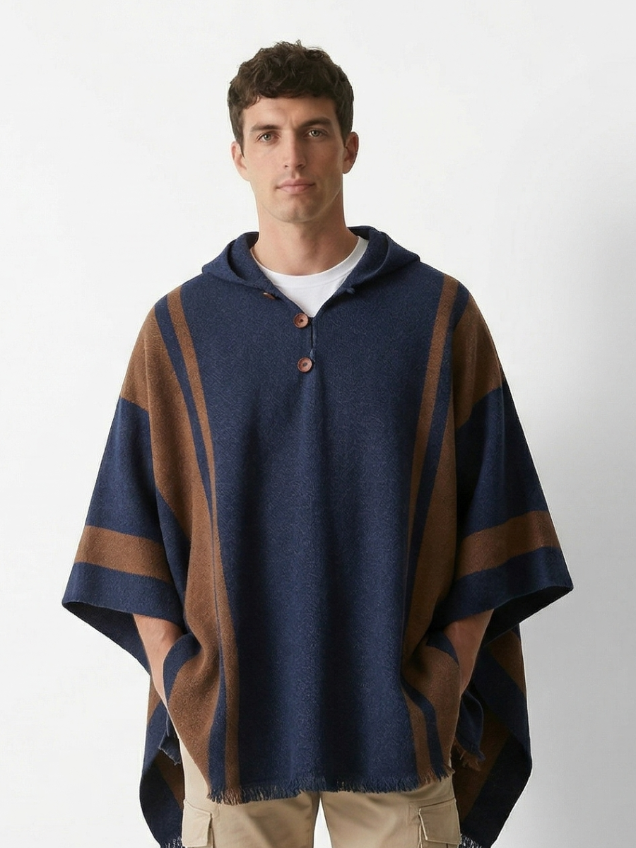 PONCHO ALPACA JEANS-CAFÉ