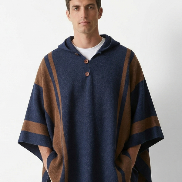 PONCHO ALPACA JEANS-CAFÉ